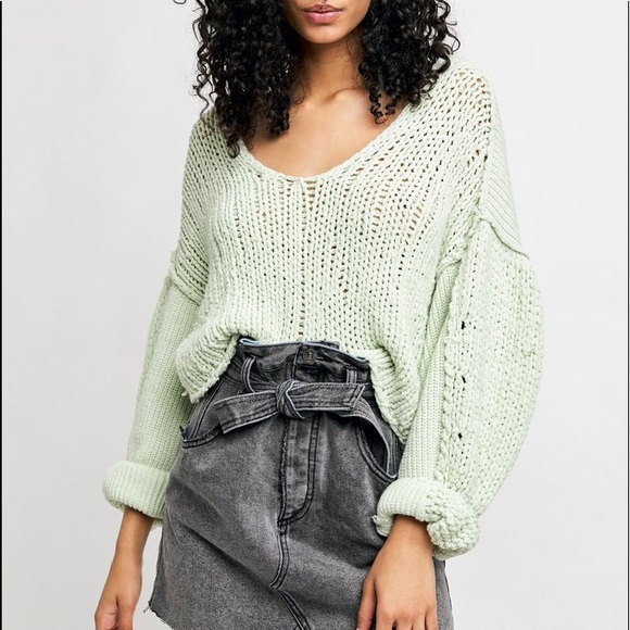Free people crop sweater green - Picture 1 of 6